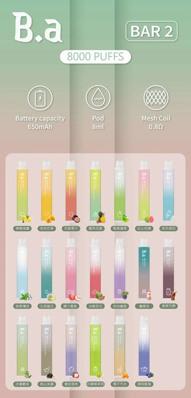 B.A一次性抛棄式電子煙8000口